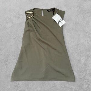 Zara Green Tank Top with Gold Buckle